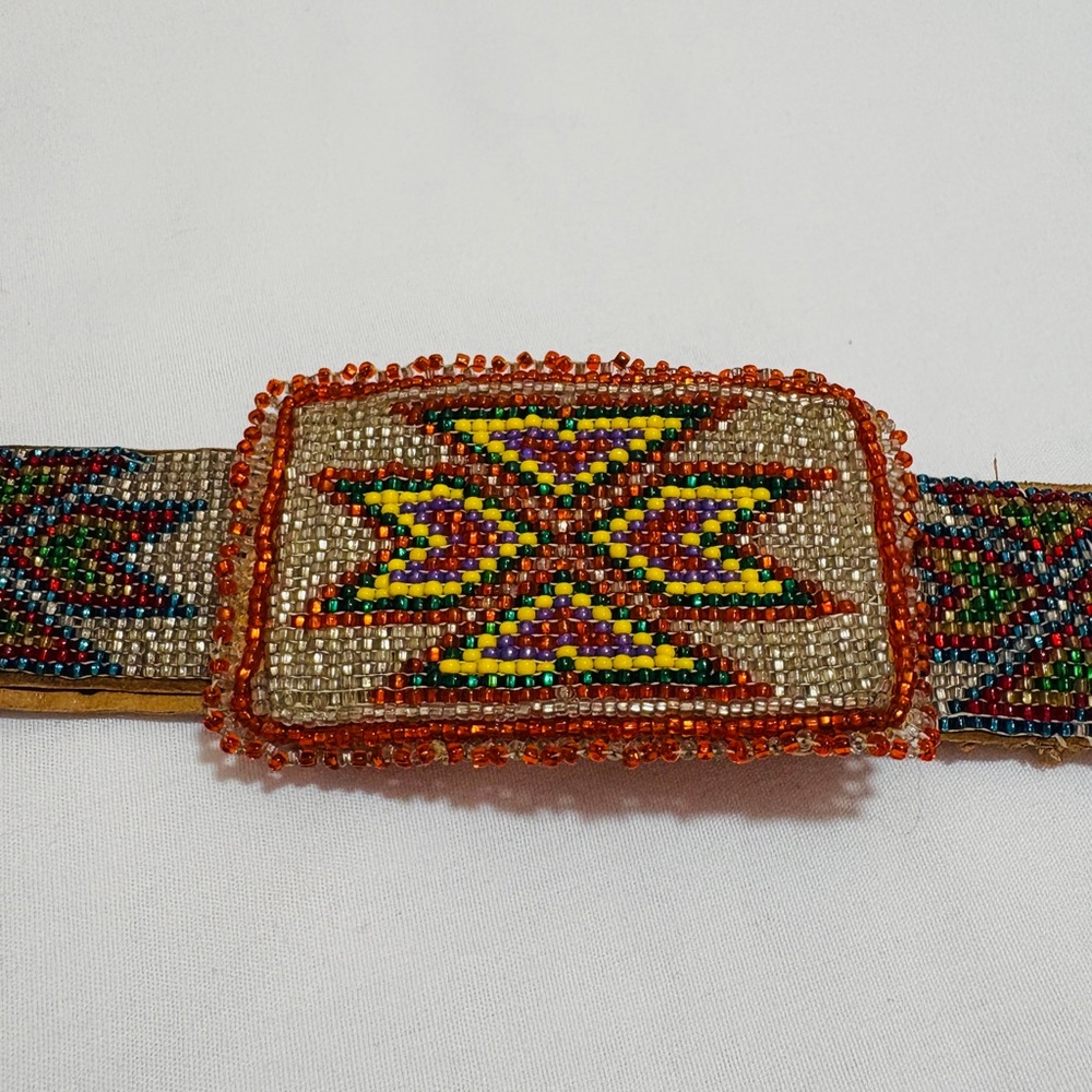 Vintage Hand Beaded Native American Belt